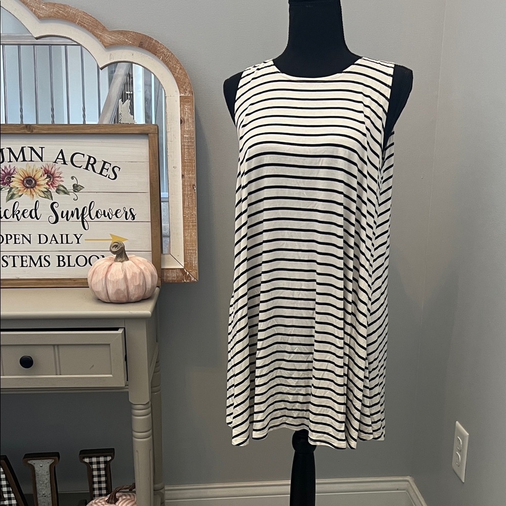 Azules Navy and White Striped Top